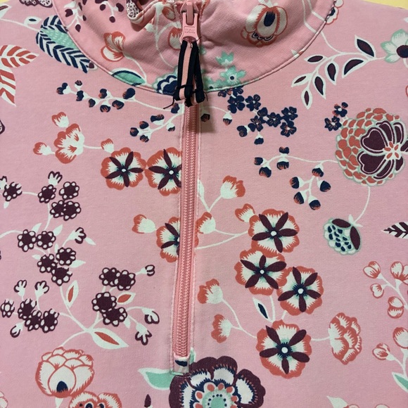 T By Talbots Mockneck Half Zip Pullover Women’s MP Botanical Bouquets Top - Picture 6 of 8